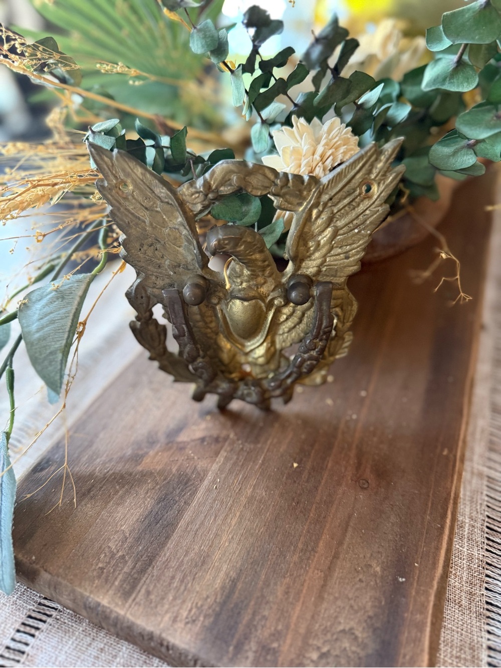 Vintage Cast Brass American Eagle Door Knocker - A Timeless Piece of Americana